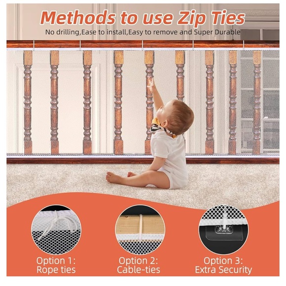 6-pack 10 foot Child Safety Rail Net - Picture 2 of 6